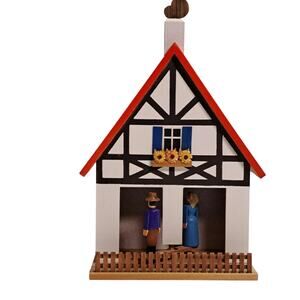 Half Timbre Wood Weather House Made in Germany 8" Tall.